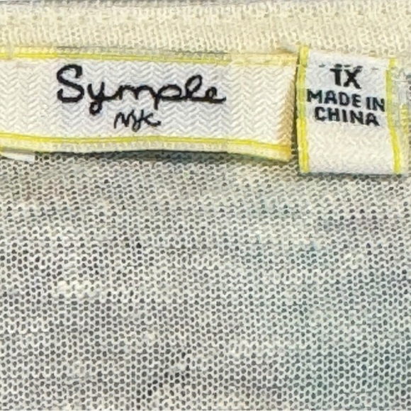 Symple NYC Floral Stripe Sleeveless Knit Tank Top Size 1X Loose Fit - Picture 4 of 4